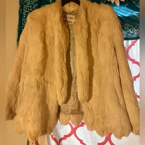 Vintage Cream Rabbit Fur Jacket